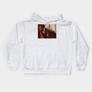 Melancholy by Edgar Degas Kids Hoodie